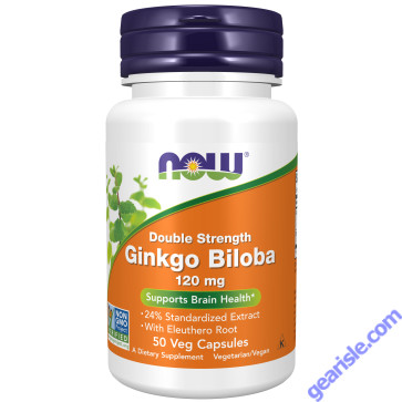 NOW Foods Ginkgo Biloba Double Strength 120mg 50 Veg Capsules