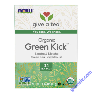 NOW Foods Green Kick Tea Organic 24 Tea Bags