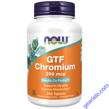NOW Foods GTF Chromium 200mcg Yeast Free 250 Tablets