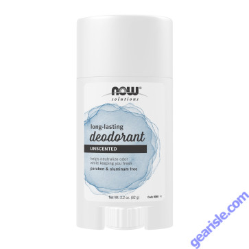 NOW Foods Long-Lasting Deodorant Stick Unscented 2.2 oz.