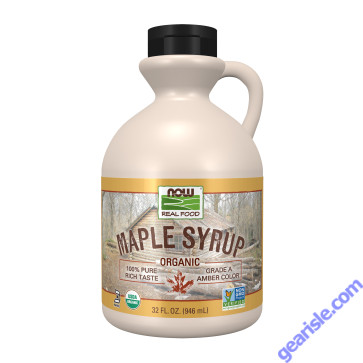 NOW Foods Maple Syrup Organic Grade A Amber Color 32 oz.