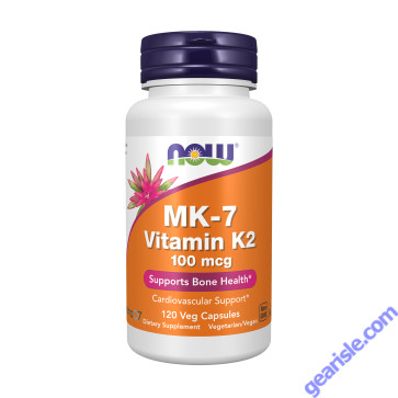 NOW Foods MK-7 Vitamin K-2 Menaquinone 100mcg 120 Veg Capsules