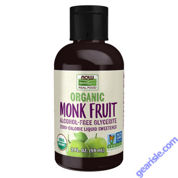 NOW Foods Monk Fruit Liquid Organic Alcohol-Free Glycerite 2 fl oz