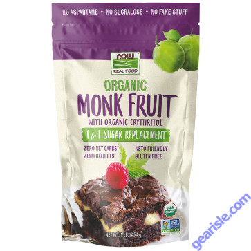 NOW Foods Monk Fruit with Erythritol Organic Powder 1 lb.