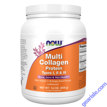 NOW Foods Multi Collagen Protein Types I II & III Powder 16 oz.
