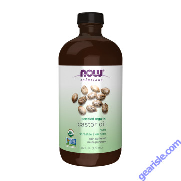NOW Foods Castor Oil in Glass Bottle Organic 16 fl oz