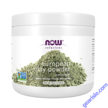 NOW Foods European Clay Powder Pure Powder for a Detox Facial Cleansing Mask 6 oz