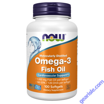NOW Foods Omega-3 Fish Oil Molecularly Distilled 100 Softgels