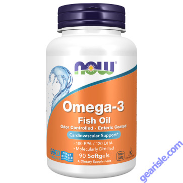 NOW Foods Omega-3 Enteric Coated Fish Oil 90 Softgels