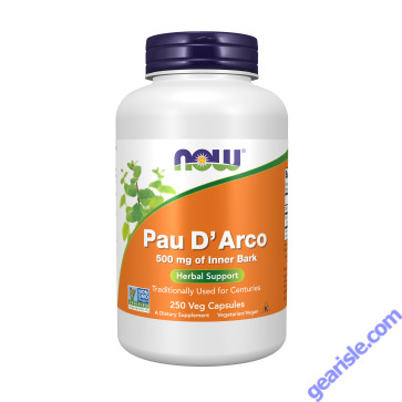 NOW Foods Pau D'Arco 500mg 250 Veg Capsules
