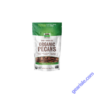 NOW Foods Pecans Organic Raw & Unsalted 10 oz.