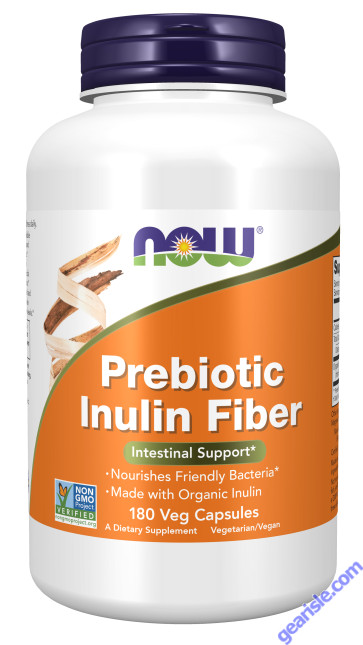 NOW Foods Prebiotic Inulin Fiber 180 Veg Capsules