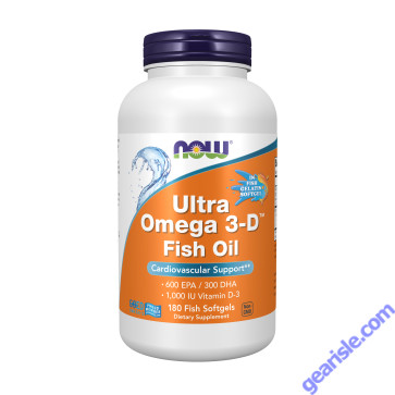NOW Foods Ultra Omega 3-D Fish Oil 180 Fish Softgels