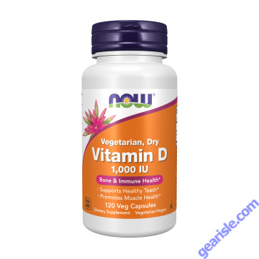 NOW Foods Vitamin D 1000IU Dry 120 Veg Capsules