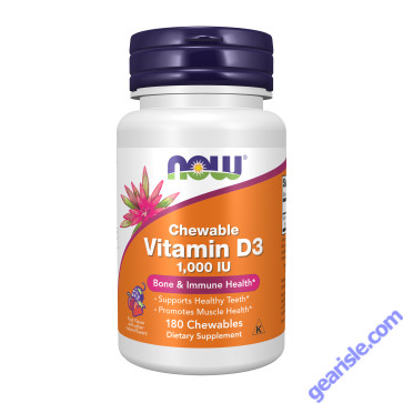 NOW Foods Vitamin D-3 Cholecalciferol 1000IU 180 Chewables