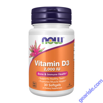 NOW Foods Vitamin D-3 Cholecalciferol 2000IU 30 Softgels