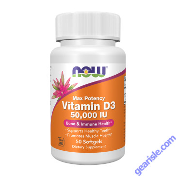 NOW Foods Vitamin D-3 Cholecalciferol 50000IU 50 Softgels