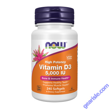 NOW Foods Vitamin D-3 Cholecalciferol 5000IU 240 Softgels
