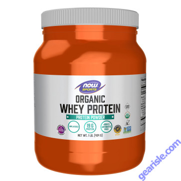 NOW Foods Whey Protein Organic Unflavored Powder 1 lb.