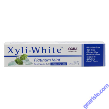 NOW Foods Xyliwhite Platinum Mint Toothpaste Gel with Baking Soda 6.4 oz.