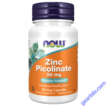 NOW Foods Zinc Picolinate 50mg 30 Veg Capsules