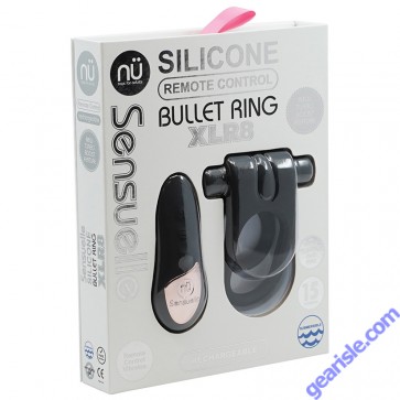 Bullet Cock Ring Sensuelle Silicone Remote Control XLR8 Black box