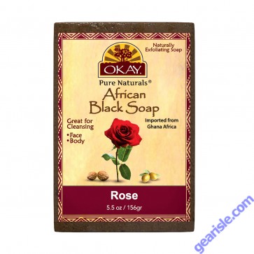 OKAY African Black Soap with Rose Petals 5.5oz