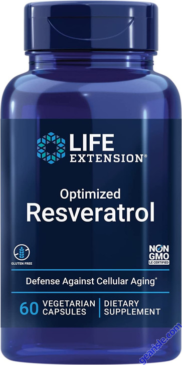 Life Extension Gluten Free Optimized Resveratrol 60 Veggie Caps bottle