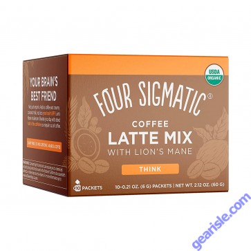 Organic coffee latte mix in a cup