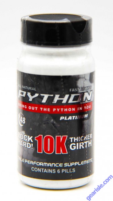 Python 10k 6ct Male Performance Supplement bottle Capsules