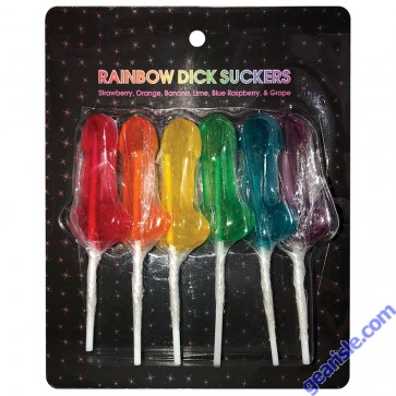 Rainbow Dick Suckers Assorted 6PK
