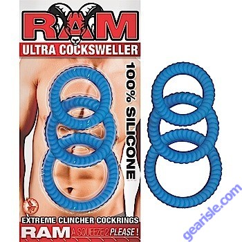 Silicone Ultra Cock Sweller Ring Blue RAM