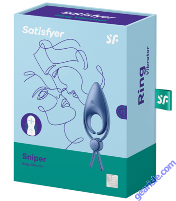Satisfyer Sniper Silicone Cock Ring Vibrator Rechargeable Blue