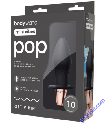 Xgen Bodywand Mini Vibes Pop Black Anal Plug Splashproof