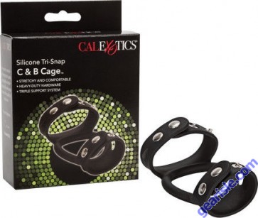 Cock Ring Silicone Tri-Snap C & B Cage Cal Exotics Novelties Cock Ring Silicone Tri-Snap C & B Cage Cal Exotics Novelties
