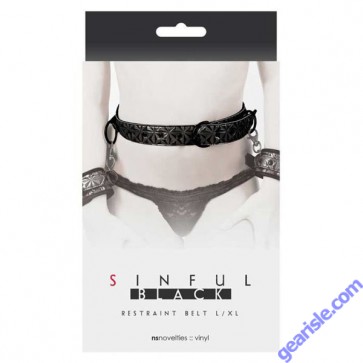 Sinful Black Restraint Belt L/XL by NS Novelties