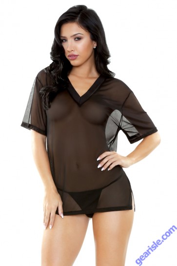 Brandy Mesh V-Neck Sleep Shirt G-string Sleep S163