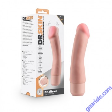 Blush Dr. Skin Dr. Steve Silicone 7'' Vibrating Dildo Beige Smooth box