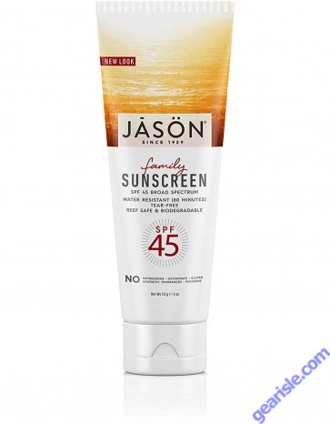 Family Sunscreen SPF 45 Broad Spectrum Water Resistant 4 Oz Jason