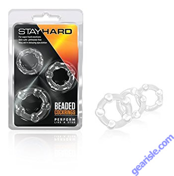 Stay Hard Beaded Cock Rings Clear Blush Novelties