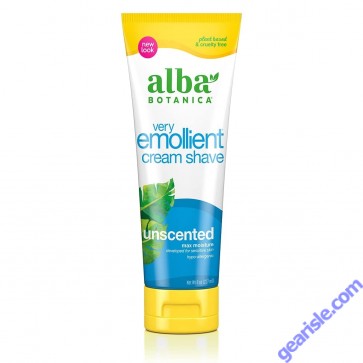 Very Emollient Unscented Hypo Allergenic Cream Shave 8oz Alba Botanica