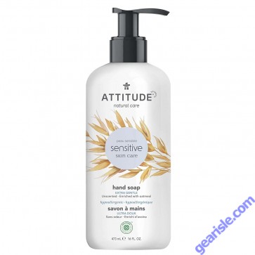 Attitude Sensitive Skin Hypoallergenic Vegan Hand Soap 16 Oz Unscented