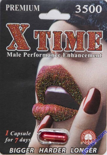 X Time Premium Male Performance Enhancement 3500 1 Capsule for 7 Days by N & S Check, Inc.