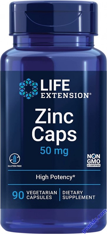 Life Extension Immune Support Zinc Caps 50mg 90 Veggie Caps bottle Life Extension Immune Support Zinc Caps 50mg 90 Veggie Caps bottle