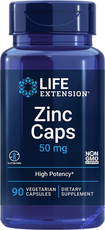 Life Extension Immune Support Zinc Caps 50mg 90 Veggie Caps bottle