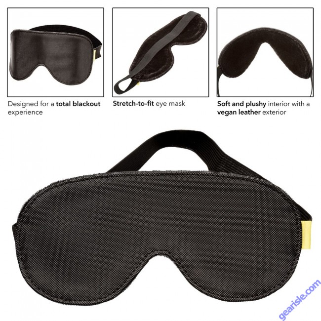 Boundless Blackout Eye Mask Vegan Leather Stretch To Fit CalExotics