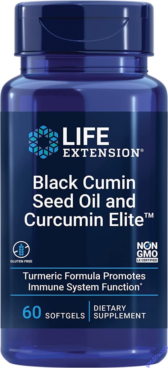 Life Extension Black Cumin Seed Oil Curcumin Elite 60 Softgels