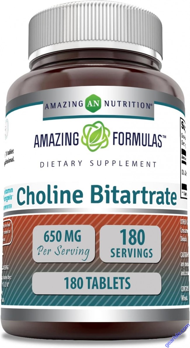 Choline Bitartrate 650mg 180 Tablet Cognitive Support Amazing Formulas