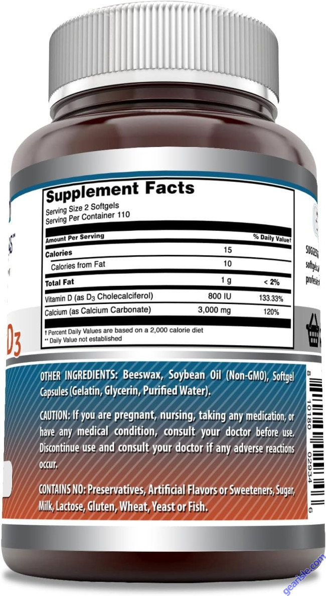 Buy Calcium Vitamin D3 Supplement 220 Softgels Amazing Formulas