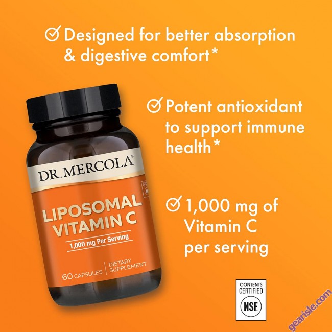 Dr. Mercola Liposomal Vitamin C Support overall health 60 Capsules
